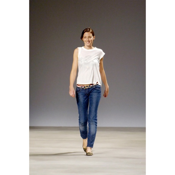 Rare Chloé SS 2010 Elastic Stripe Belt — Brass Knot Buckle / Phoebe Philo Era main image 9
